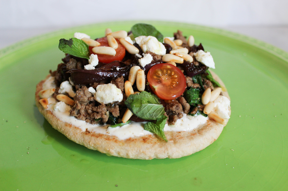 Spiced beef and feta pita 